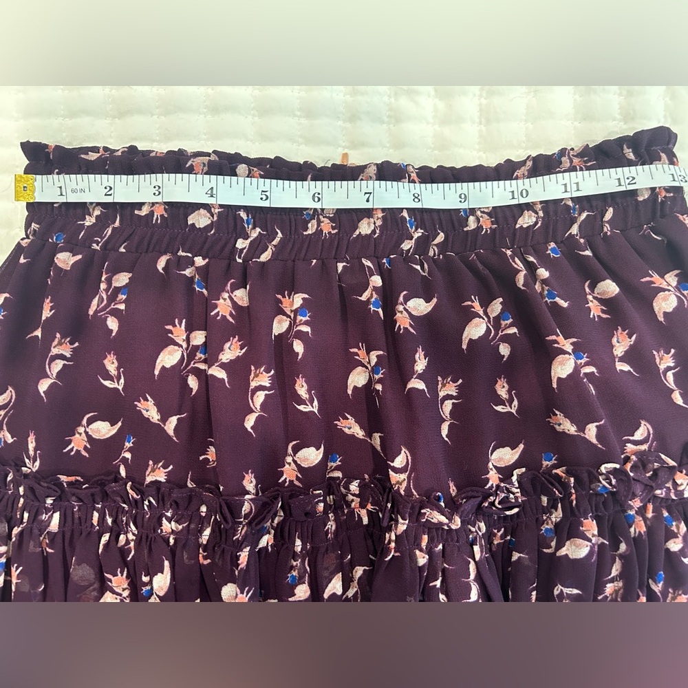 MISA LOS ANGELES - Floral Pull On High Waisted Mini Skirt Purple Size XS - Picture 5 of 7